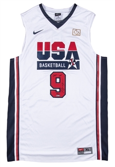 2012 Michael Jordan Signed & Inscribed White Retro USA Basketball Jersey (#6/109) with "2009 HOF" Inscription (UDA)